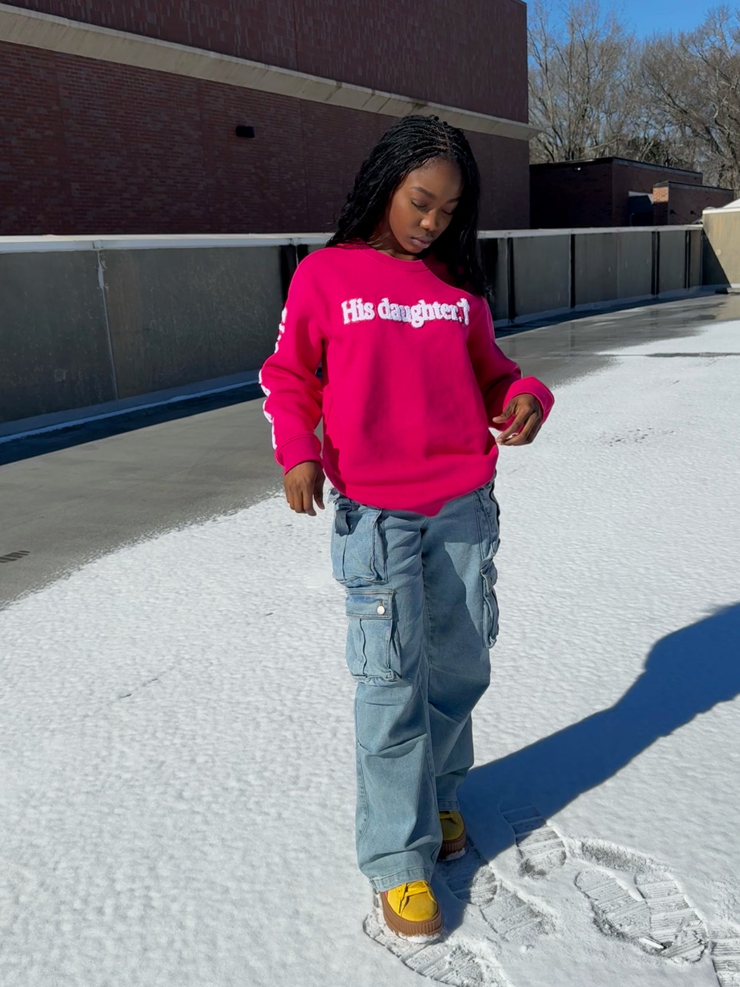 his daughter in fuchsia sweatshirt - Colossians 3:12 and Luke 1:45
